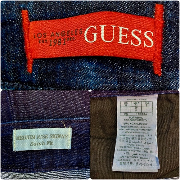 Guess Los Angeles Medium Rise Skinny Sarah Fit Jeans - Picture 12 of 12